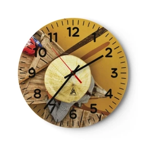 Horloge murale - Pendule murale - La vie sur le fleuve Jaune - 40x40 cm