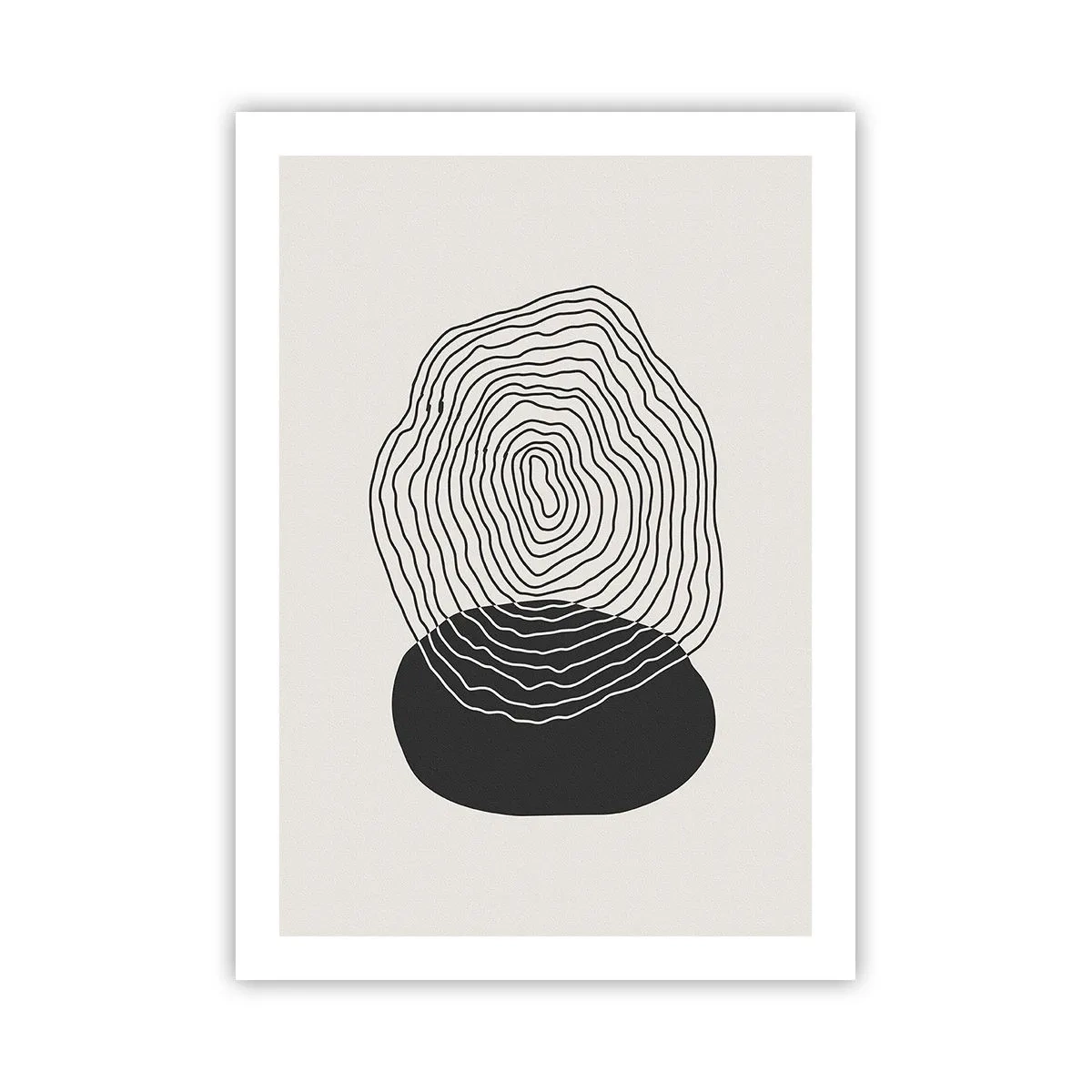 Affiche - Poster - Lignes noires créant une forme abstraite sur un fond clair - 50x70cm - Durabilité et oscillation - Décoration murale moderne pour le salon et la chambre ARTTOR