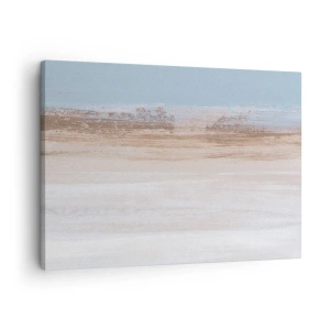 Impression sur toile - Image sur toile - Un paysage subtil aux tons pastel de bleu et de beige - 70x50cm - Paysage ambigu - Décoration murale moderne pour le salon et la chambre ARTTOR