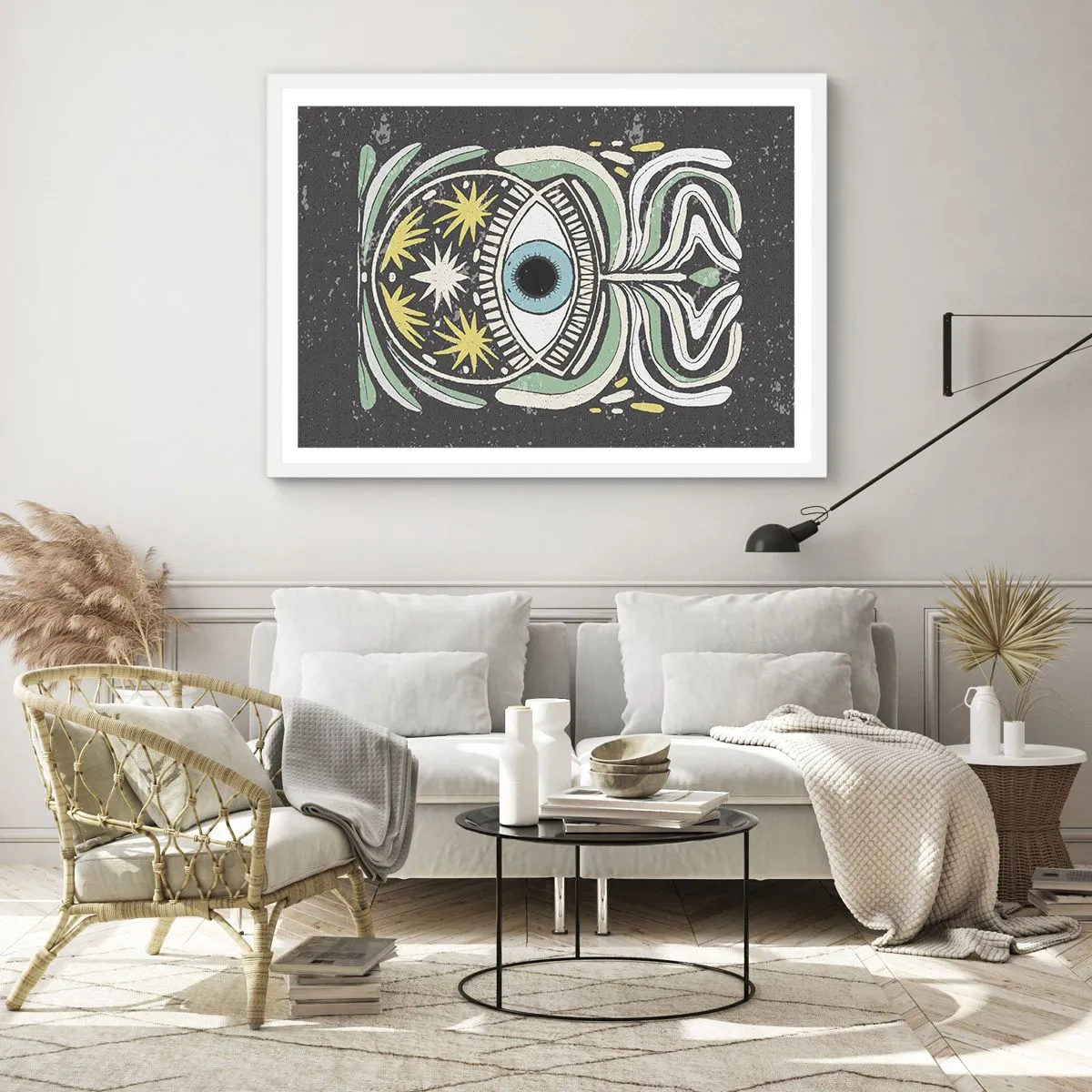 Affiche dans un cadre blanc - Poster - Rituels tribaux - 40x30 cm
