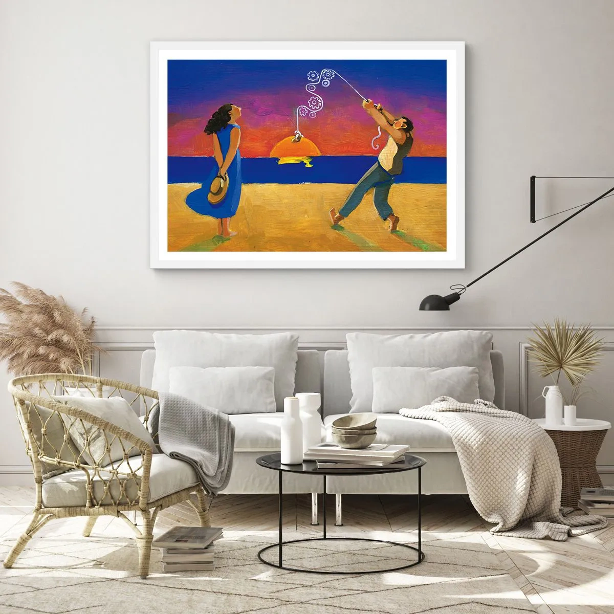 Affiche dans un cadre blanc - Poster - Plus qu'une étoile dans le ciel - 100x70 cm