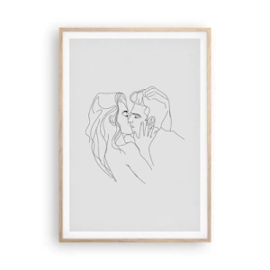 Affiche dans un chêne clair - Poster - La même ligne - 70x100 cm