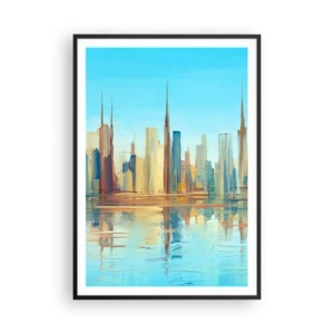 Affiche dans un cadre noir - Poster - Une métropole ensoleillée - 70x100 cm