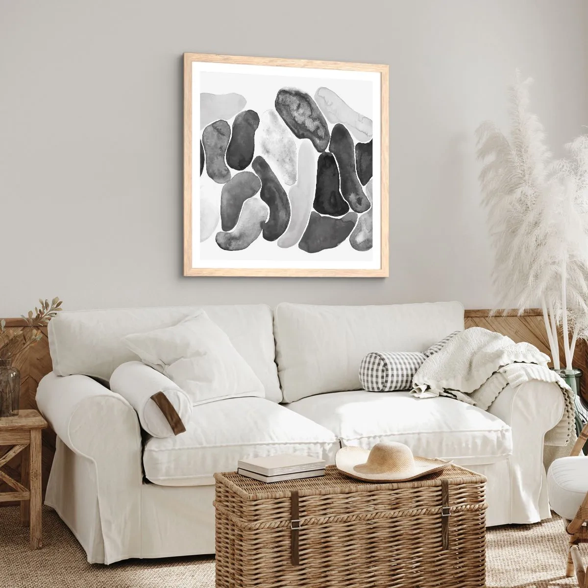 Affiche dans un chêne clair - Poster - Abstraction rocheuse - 30x30 cm