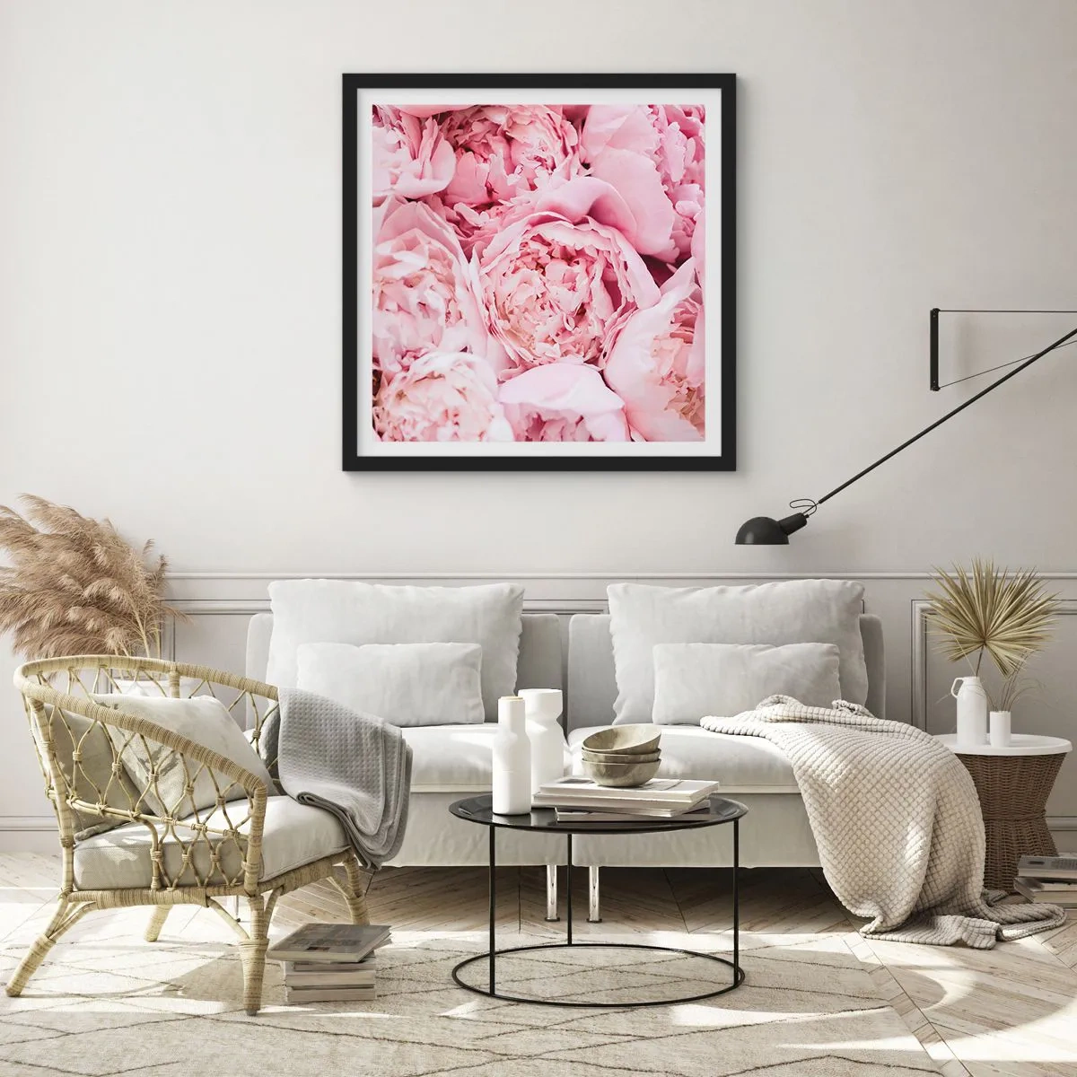 Affiche dans un cadre noir - Poster - Caliné et parfumé - 40x40 cm