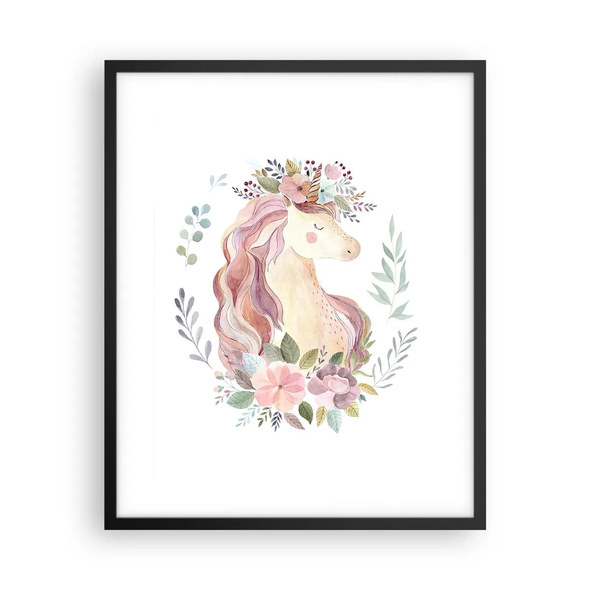 Affiche dans un cadre noir - Poster - Invitation au monde des contes de fées - 40x50 cm