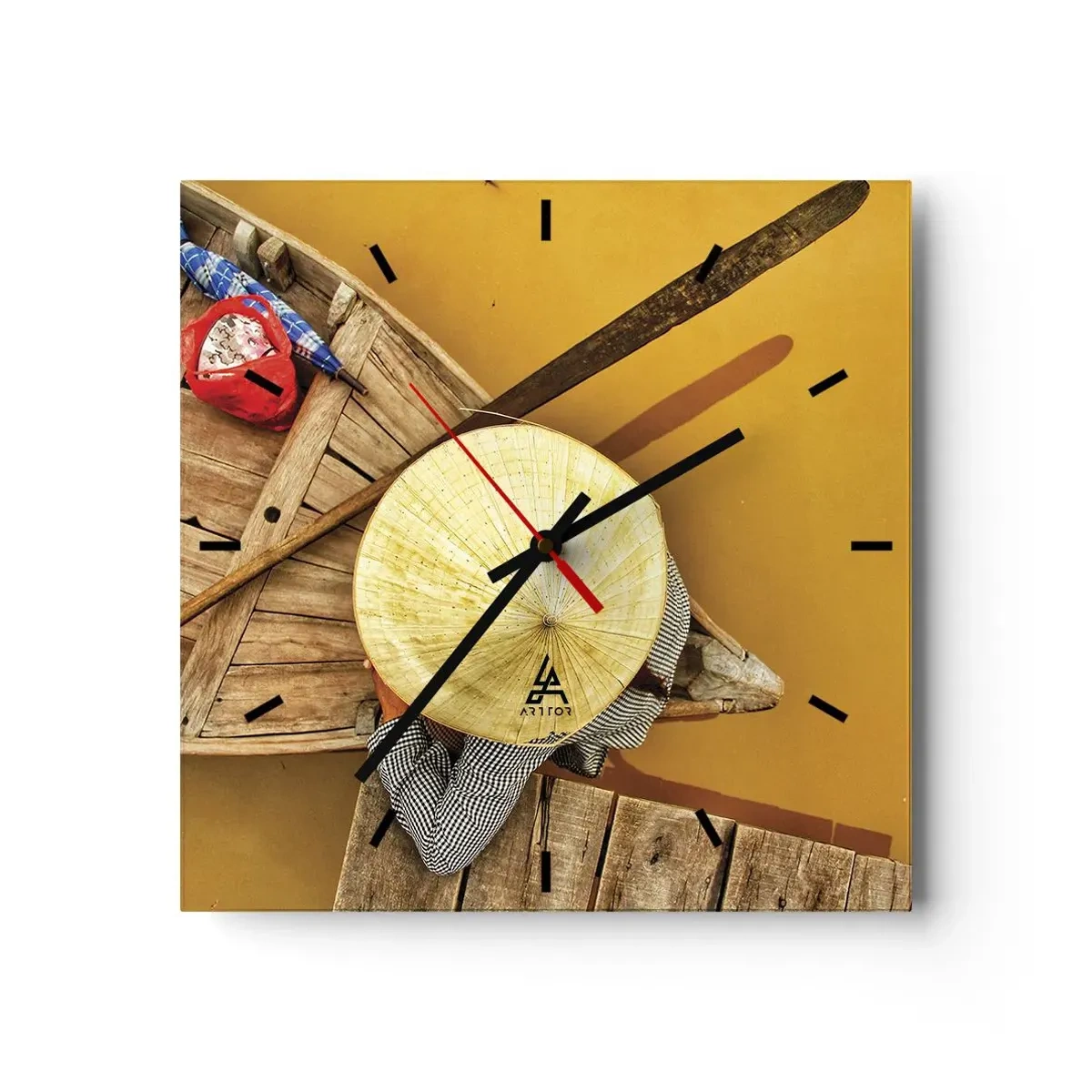 Horloge murale - Pendule murale - La vie sur le fleuve Jaune - 40x40 cm