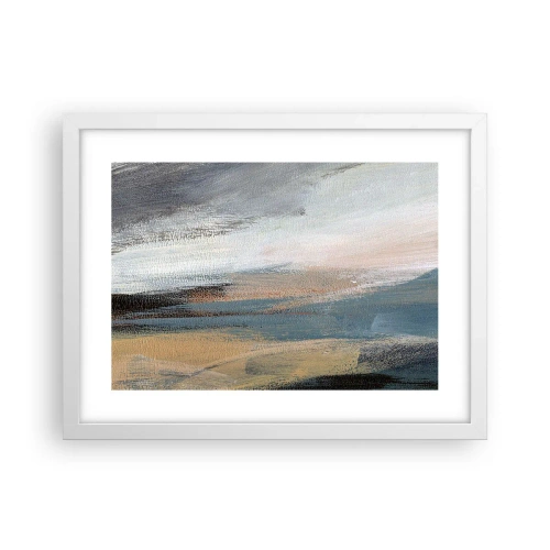 Affiche dans un cadre blanc - Poster - Abstraction : paysage nordique - 40x30 cm