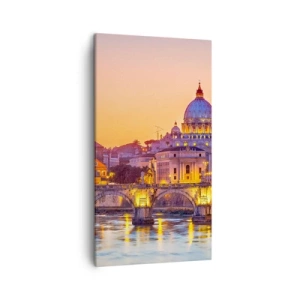 Impression sur toile - Image sur toile - Coucher de soleil sur la ville éternelle - 45x80 cm