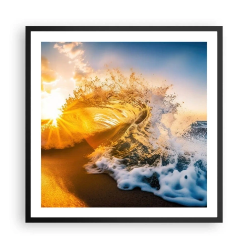 Affiche dans un cadre noir - Poster - S'amuser dans le sable - 60x60 cm