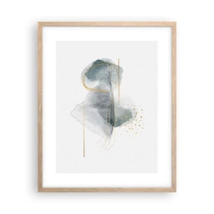 Affiche dans un chêne clair - Poster - À propos de la relation entre le gris et l'or - 40x50 cm