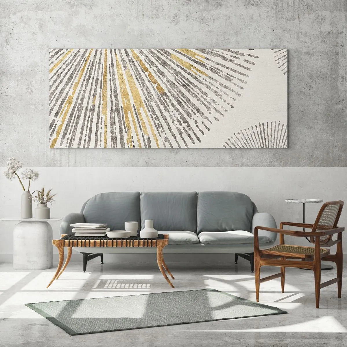 Impression sur verre - Image sur verre - Motif abstrait en forme de rayon - 160x50cm - La beauté du rayon - Décoration murale moderne pour le salon et la chambre ARTTOR