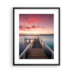 Affiche dans un cadre noir - Poster - La douce flamme du soir - 40x50 cm