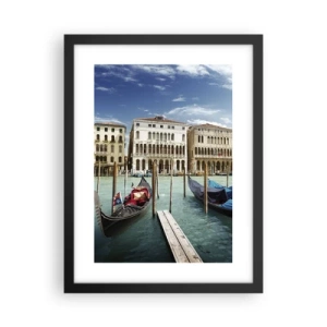 Affiche dans un cadre noir - Poster - Palace bleu ciel - 30x40 cm