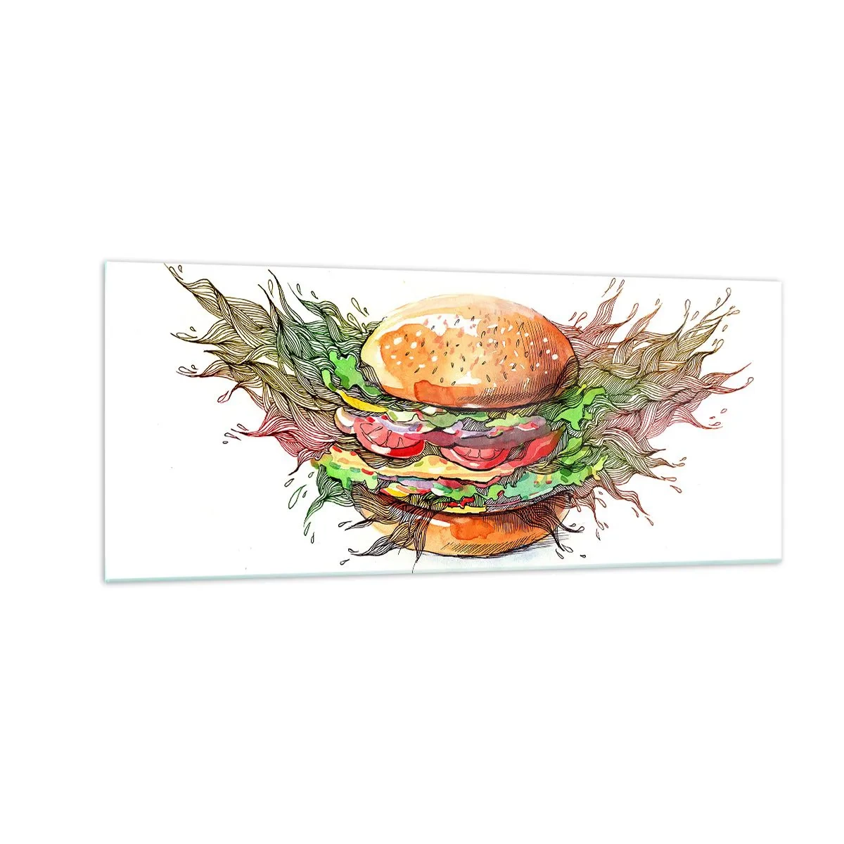 Impression sur verre - Image sur verre - Tentation chaude - 100x40 cm