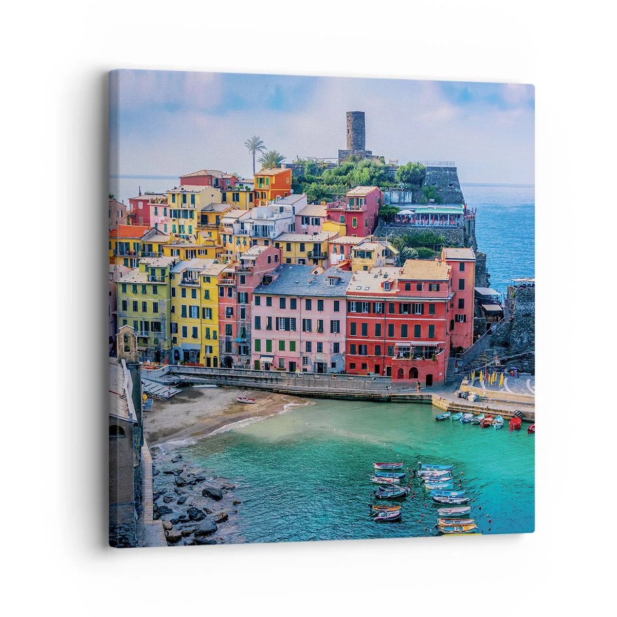 Impression sur toile - Image sur toile - Petite ville magique de méditerranée - 30x30 cm