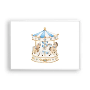 Affiche dans un cadre blanc - Poster - Douce enfance - 100x70 cm