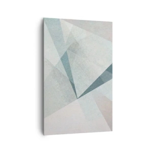 Impression sur toile - Image sur toile - Formes géométriques dans des tons pastel de bleu et de gris - 80x120cm - Calme bien que dynamique - Décoration murale moderne pour le salon et la chambre ARTTOR