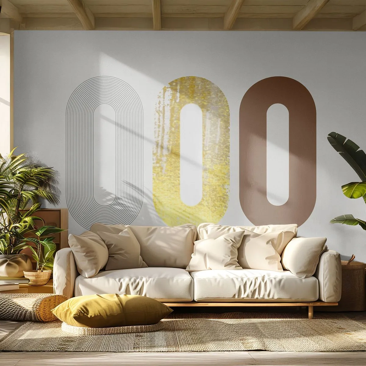 Papier Peint Photo Premium Canvas - Ooo! - Abstraction, Morceau, Modèle moderne - 150x105 cm