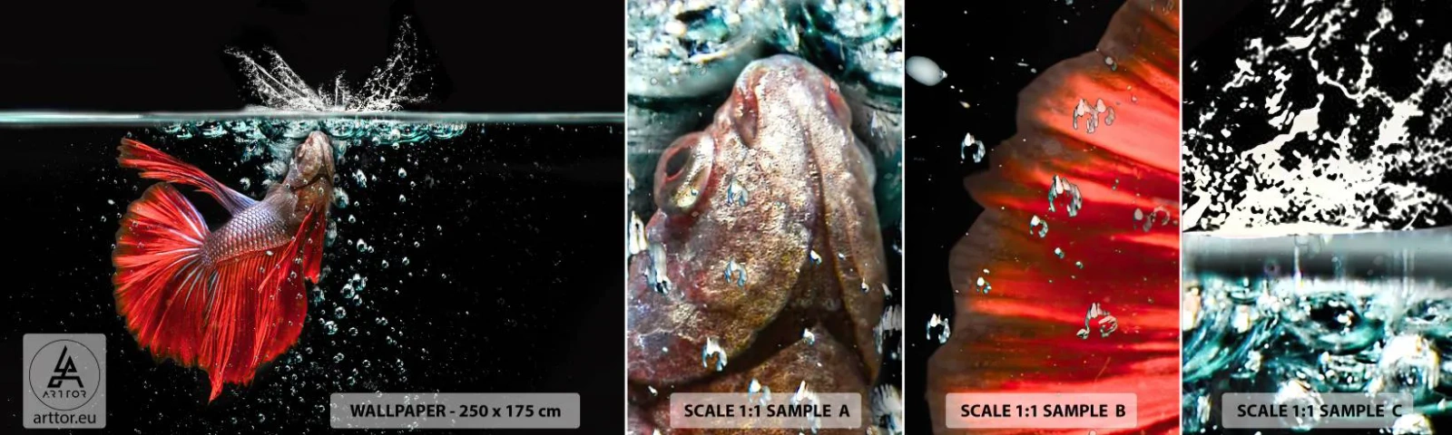 Échantillon De Papier Peint Standard Eco - Vous avez trois vœux - Abstraction, Aquarium, Poisson - 100x30 cm