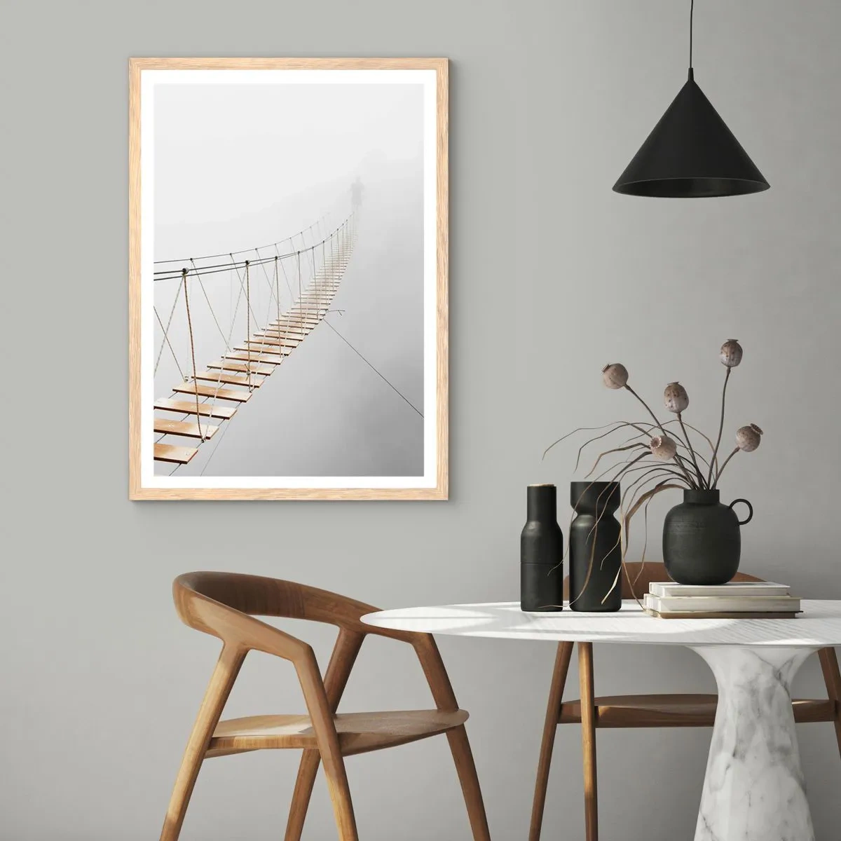 Affiche dans un chêne clair - Poster - Où cela va-t-il te mener? - 50x70 cm