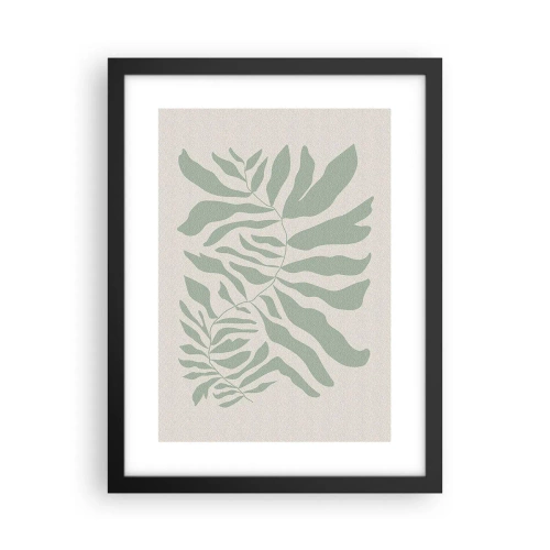 Affiche dans un cadre noir - Poster - Brindille d'émeraude - 30x40 cm