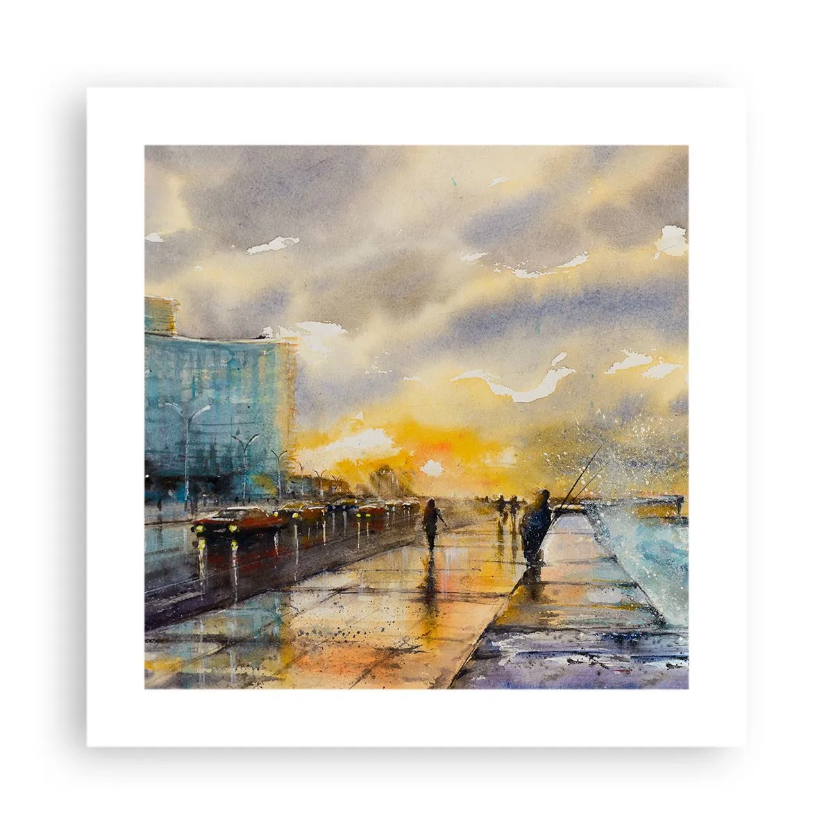 Affiche - Poster - La vie sur le rivage - 40x40 cm