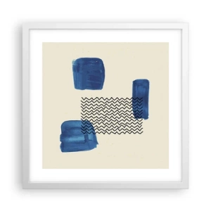 Affiche dans un cadre blanc - Poster - Quatuor abstrait - 40x40 cm