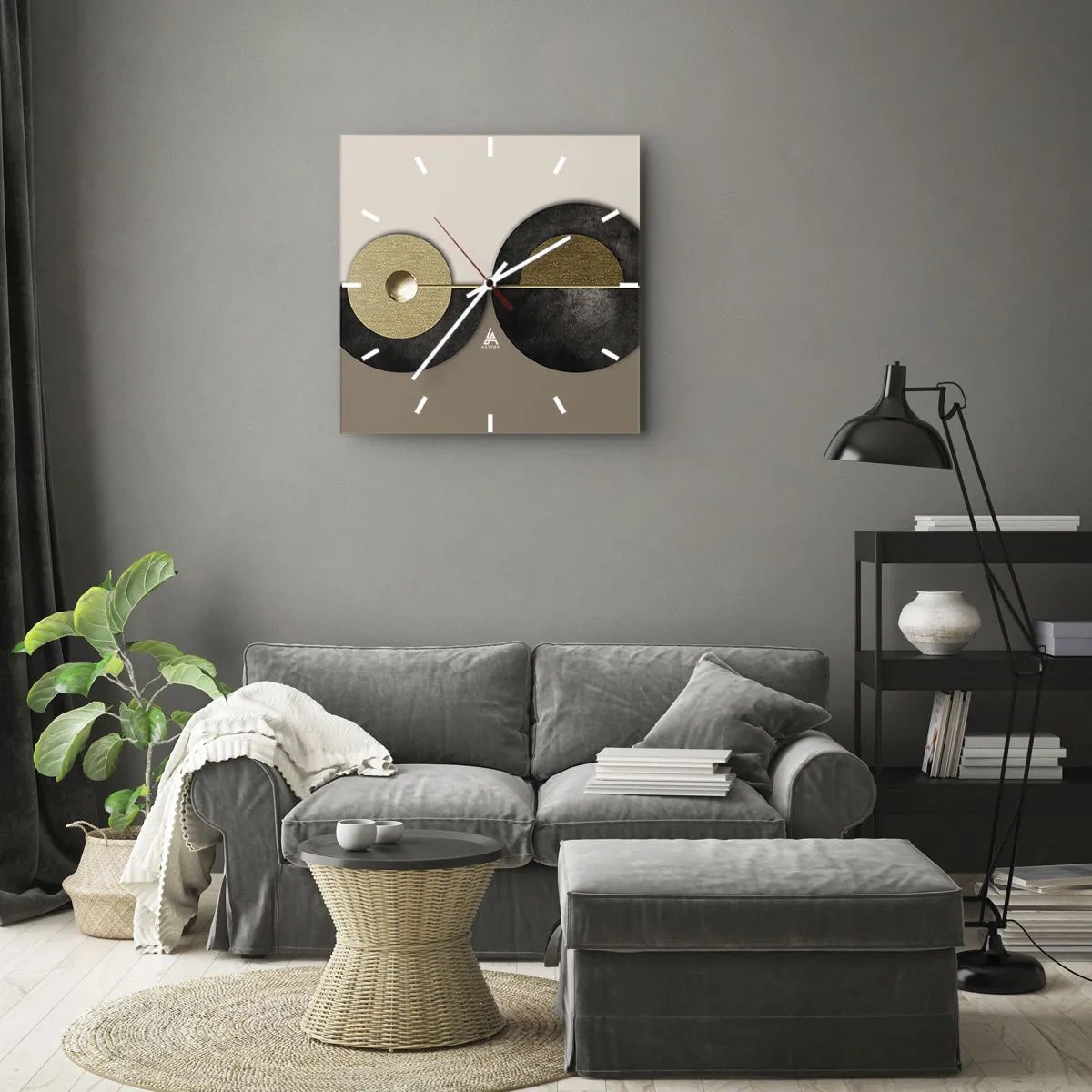 Horloge murale - Pendule murale - Variations autour du cercle - 40x40 cm