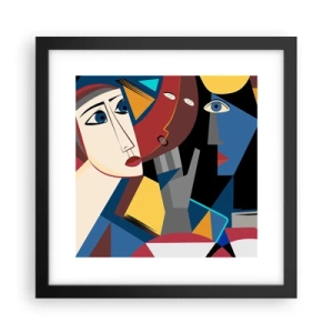 Affiche dans un cadre noir - Poster - Une conversation entre cubistes - 30x30 cm