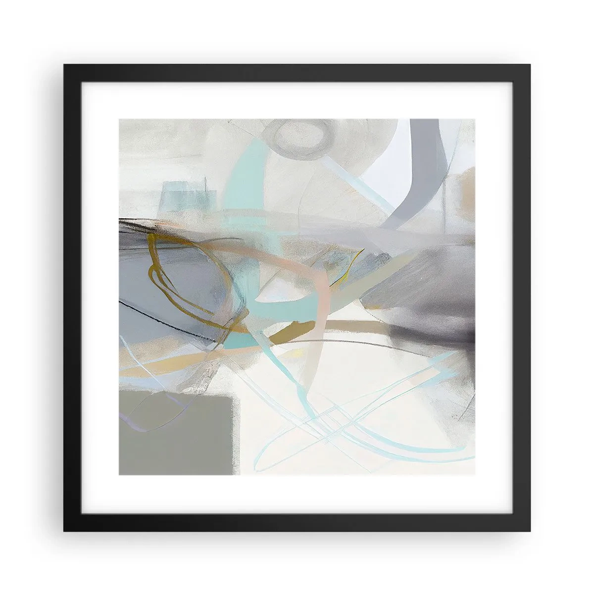 Affiche dans un cadre noir - Poster - Abstraction brumeuse - 40x40 cm