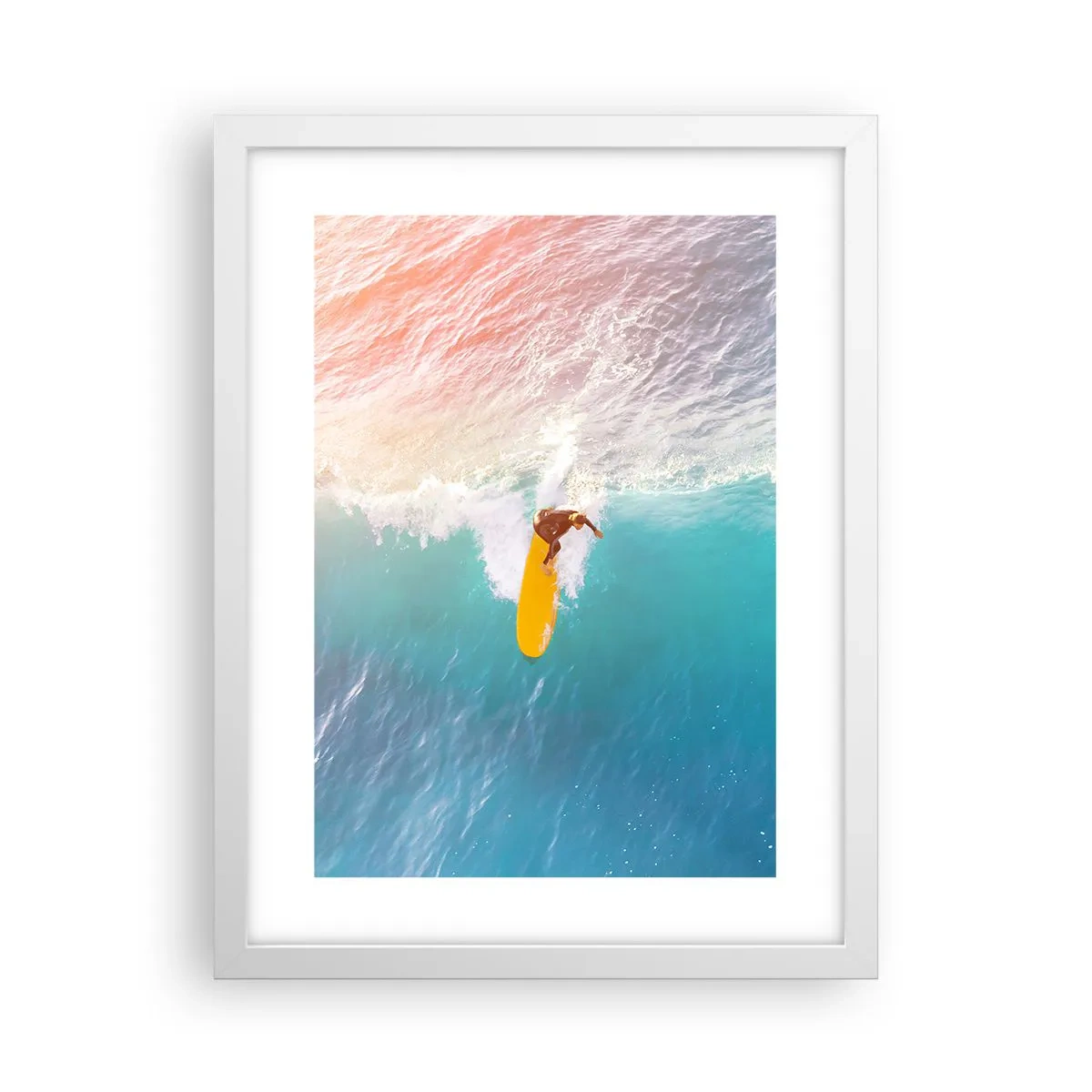 Affiche dans un cadre blanc - Poster - Le cavalier de l'océan - 30x40 cm
