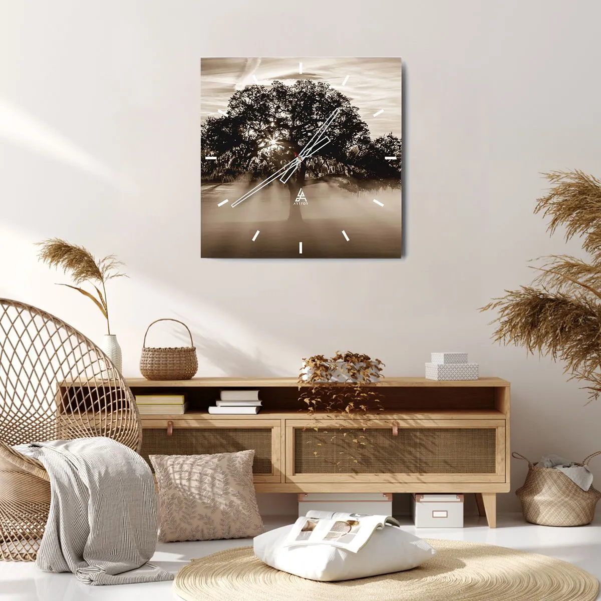 Horloge murale - Pendule murale - Arbre de bonnes nouvelles - 40x40 cm