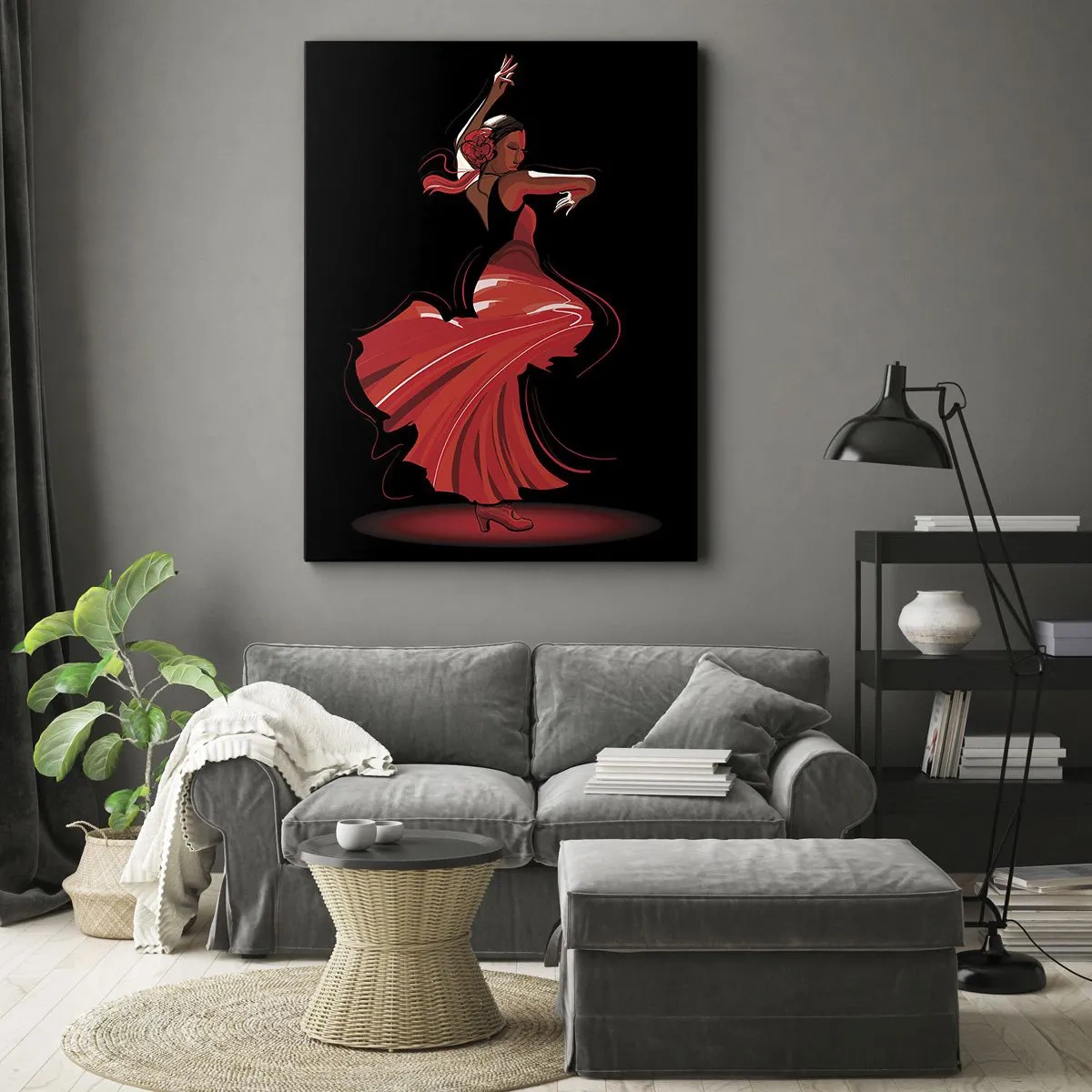Impression sur toile - Image sur toile - L'esprit fougueux du flamenco - 65x120 cm