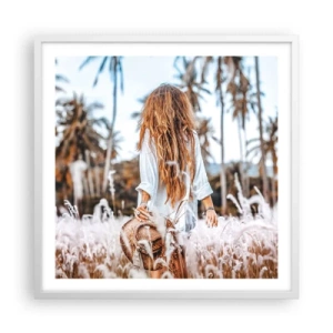 Affiche dans un cadre blanc - Poster - Né de peluches d'herbe - 60x60 cm