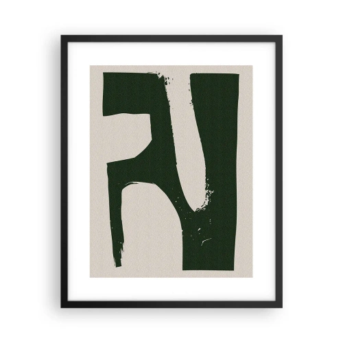 Affiche dans un cadre noir - Poster - Baies blanches - 40x50 cm