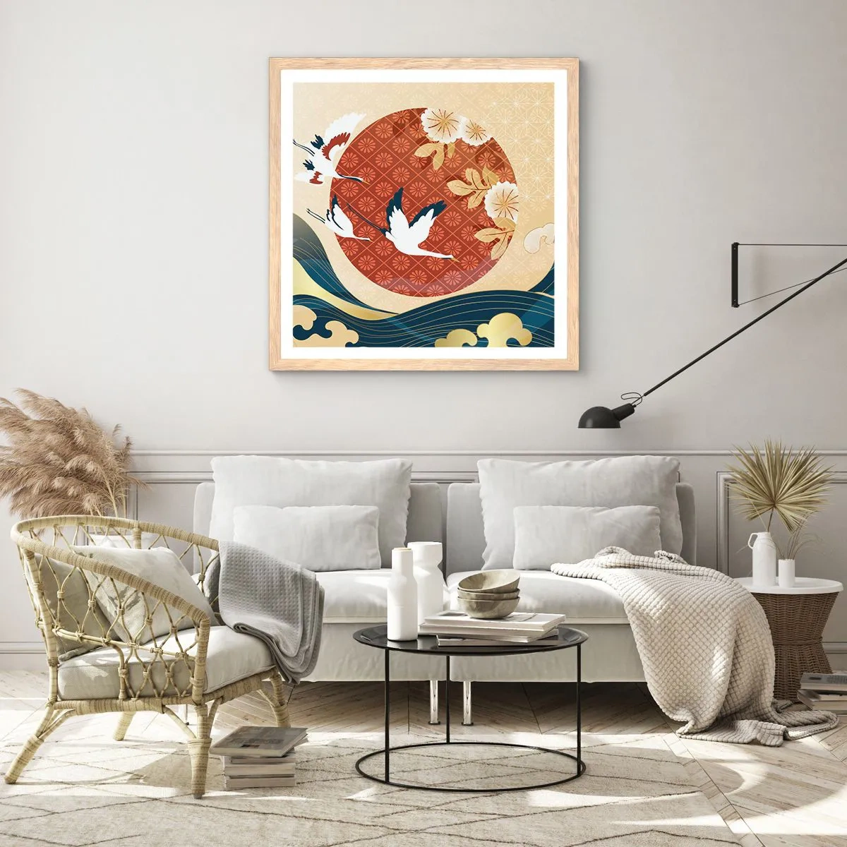 Affiche dans un chêne clair - Poster - Conte japonnais - 50x50 cm