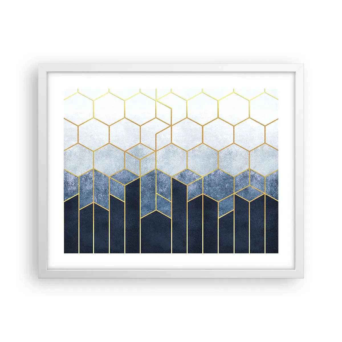 Affiche dans un cadre blanc - Poster - Composition en rythme syncopé - 50x40 cm