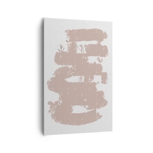 Impression sur toile - Image sur toile - Formes roses douces sur fond clair - 80x120cm - Abstraction en rose tendre - Décoration murale moderne pour le salon et la chambre ARTTOR