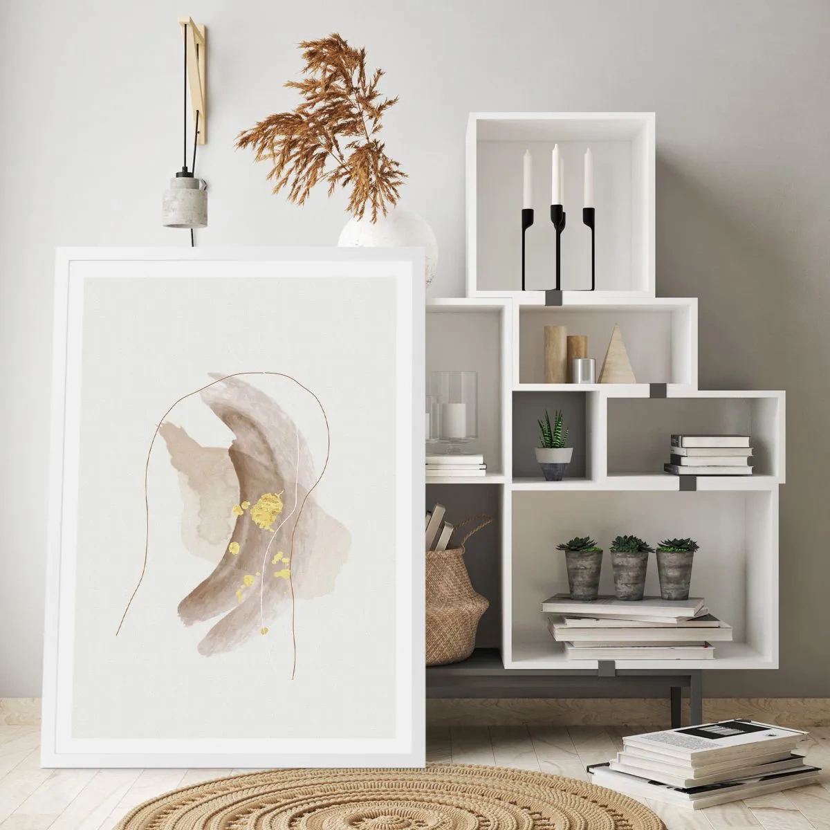 Affiche dans un cadre blanc - Poster - rencontré dans l'espace - 50x70 cm