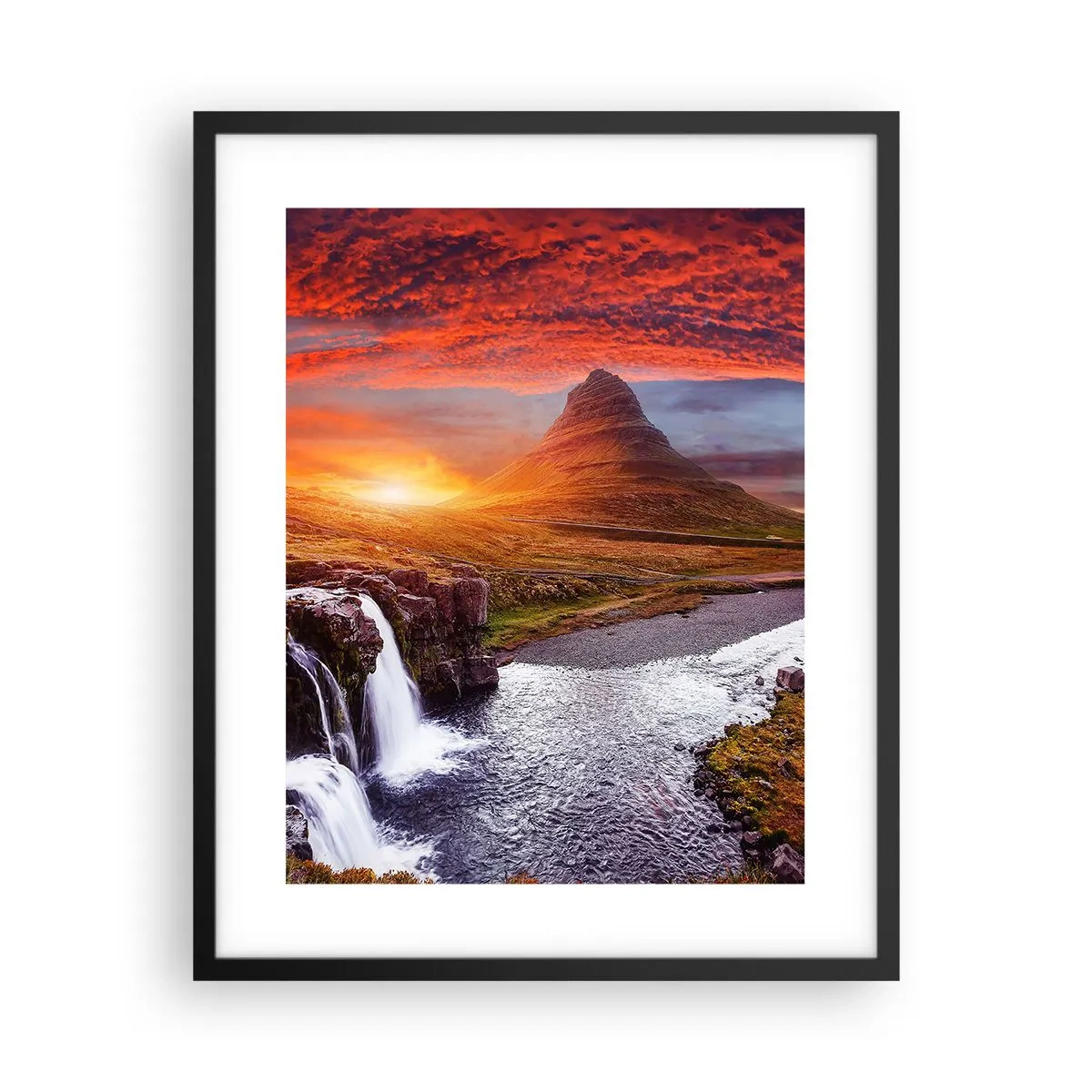 Affiche dans un cadre noir - Poster - Vue de la terre du milieu - 40x50 cm