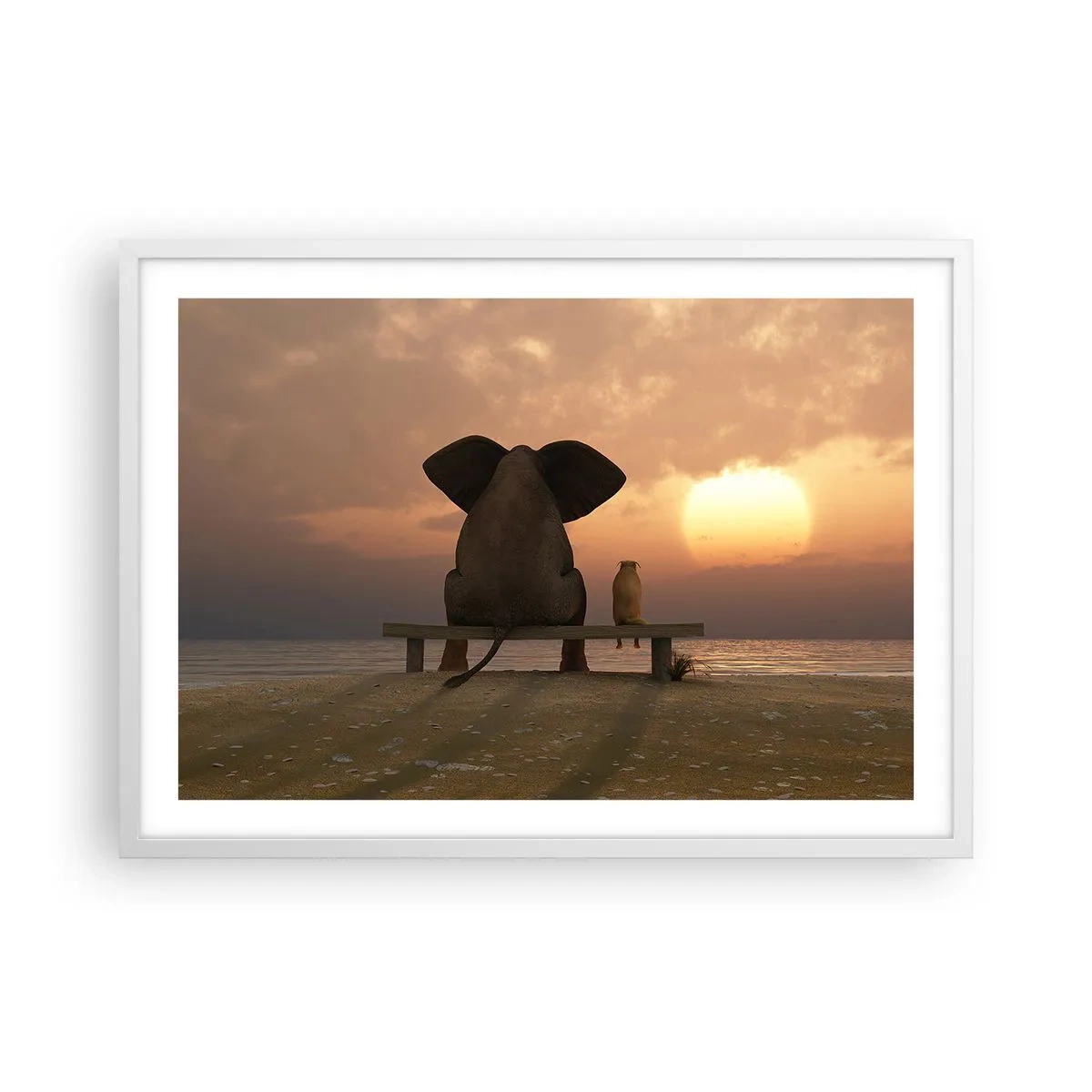 Affiche dans un cadre blanc - Poster - C'est bon de garder le silence ensemble - 70x50 cm