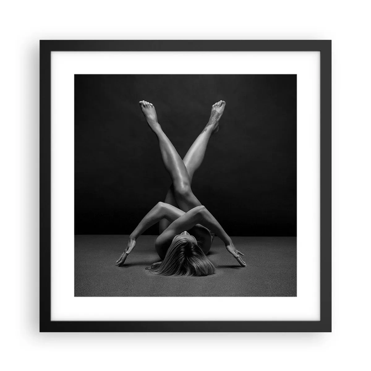 Affiche dans un cadre noir - Poster - Géométrie de la nudité - 40x40 cm
