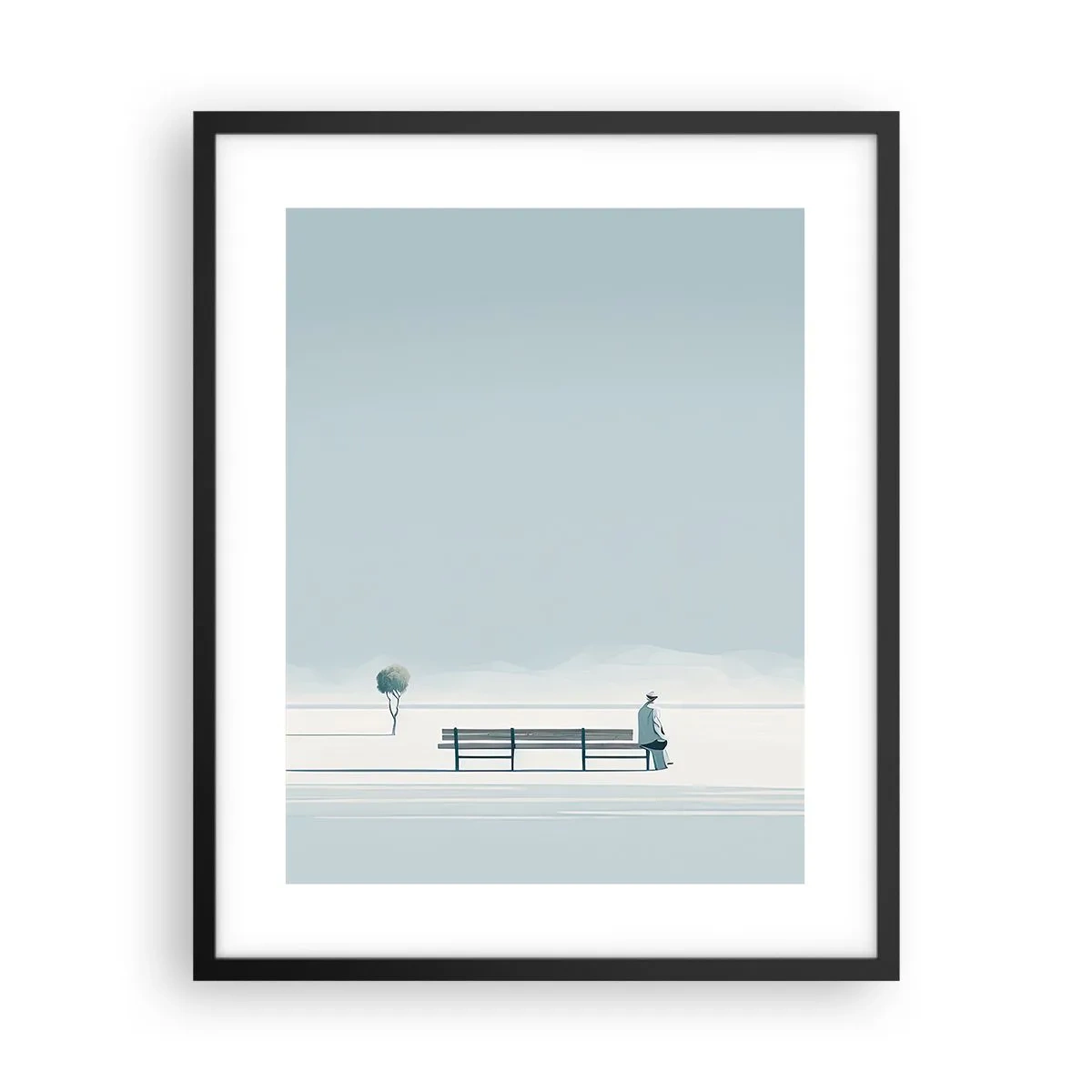 Affiche dans un cadre noir - Poster - Oui, j'attends. - 40x50 cm