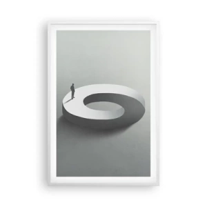 Affiche dans un cadre blanc - Poster - Et sois intelligent ici - 61x91 cm