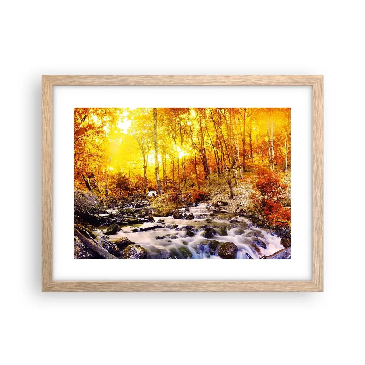 Affiche dans un chêne clair - Poster - Pierres serties d'or et de platine - 40x30 cm