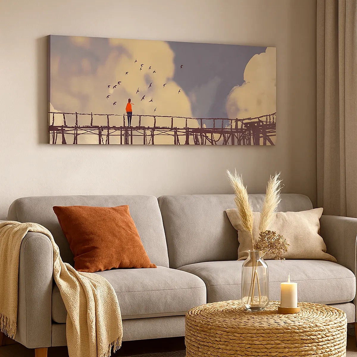 Impression sur toile - Image sur toile - Bleu nostalgie - 30x30 cm