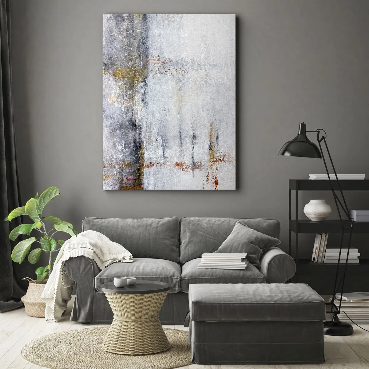 Impression sur toile - Image sur toile - Derrière l'air un rideau - 55x100 cm