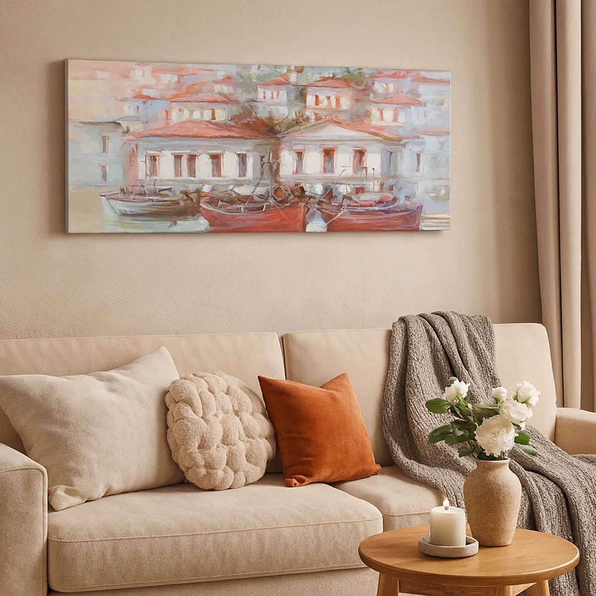 Impression sur toile - Image sur toile - Petite ville heureuse - 30x30 cm