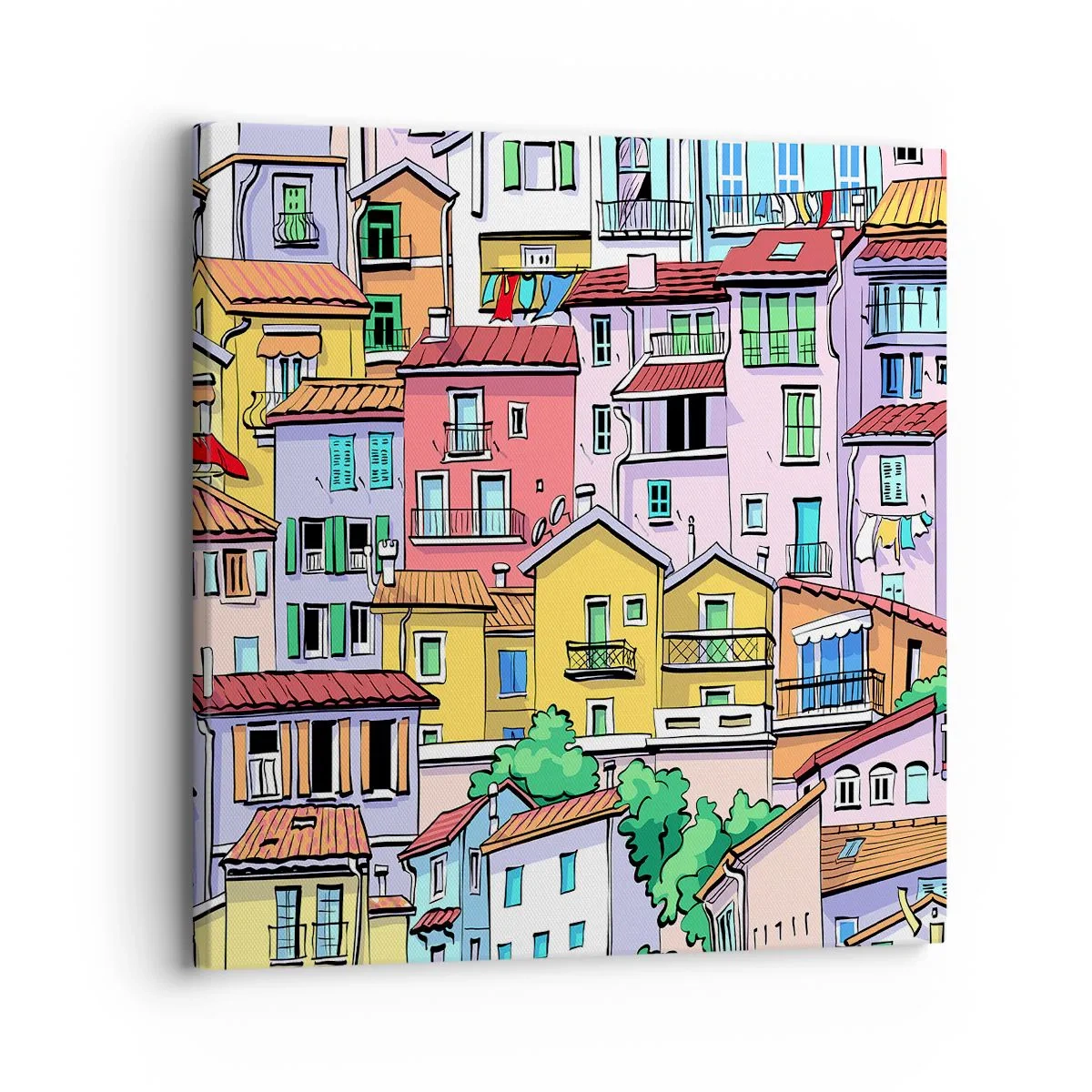 Impression sur toile - Image sur toile - Ville joyeuse - 30x30 cm